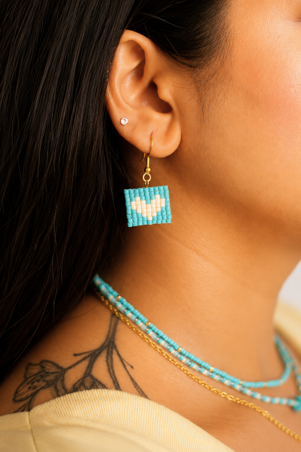 Pop Heart Earrings- Aqua