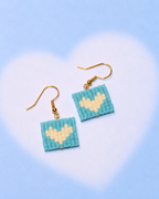 Pop Heart Earrings- Aqua