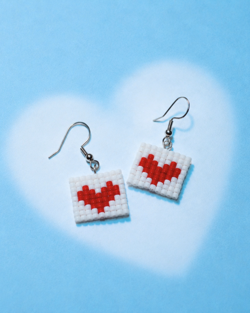 Pop Heart Earrings- Cherry