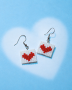 Pop Heart Earrings- Cherry