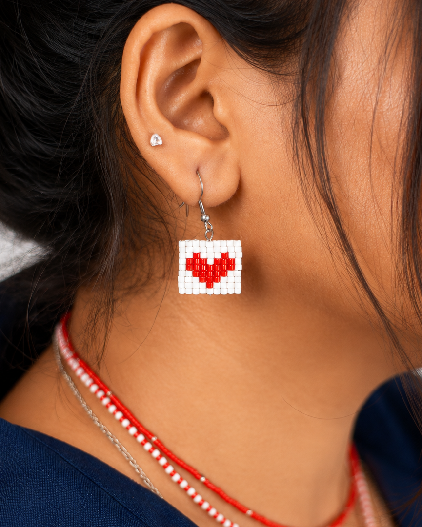Pop Heart Earrings- Cherry