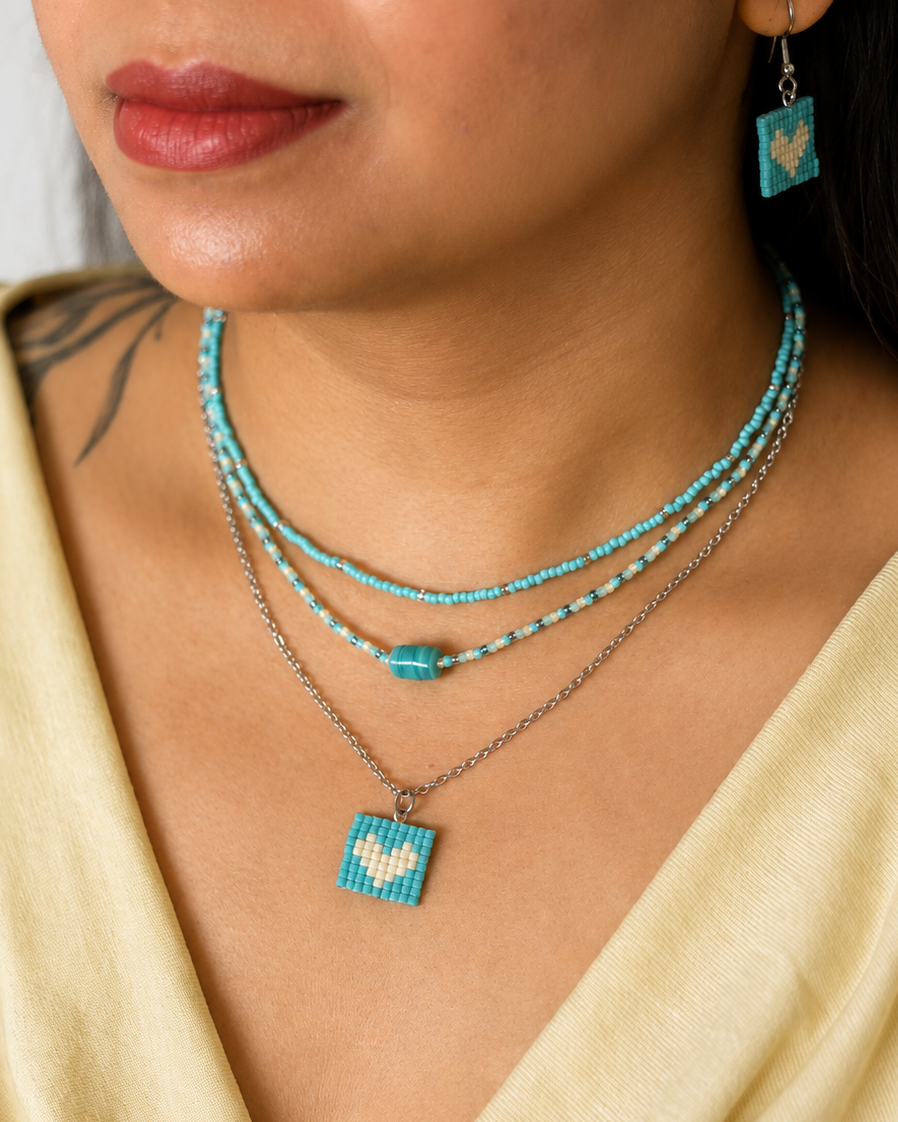 Pop Heart Stack- Aqua