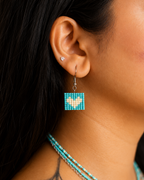 Pop Heart Earrings- Aqua