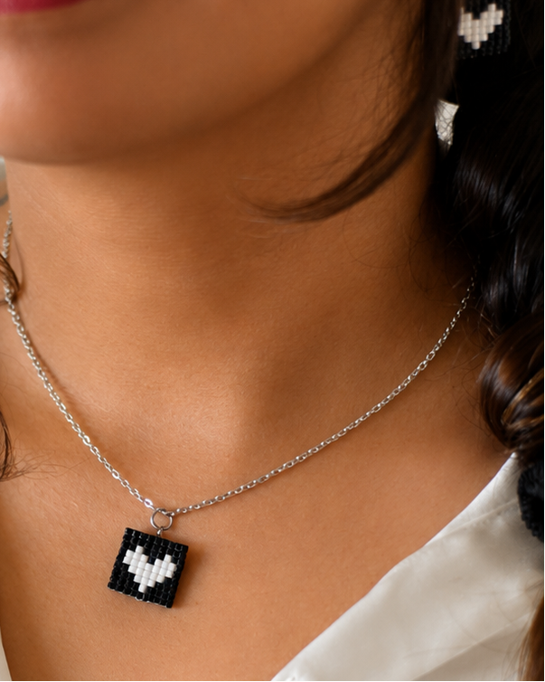 Pop Heart Necklace- Midnight