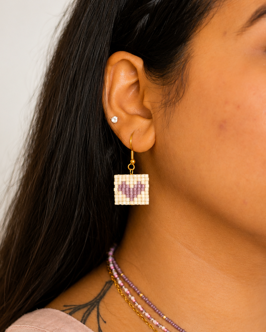 Pop Heart Earrings- Lilac