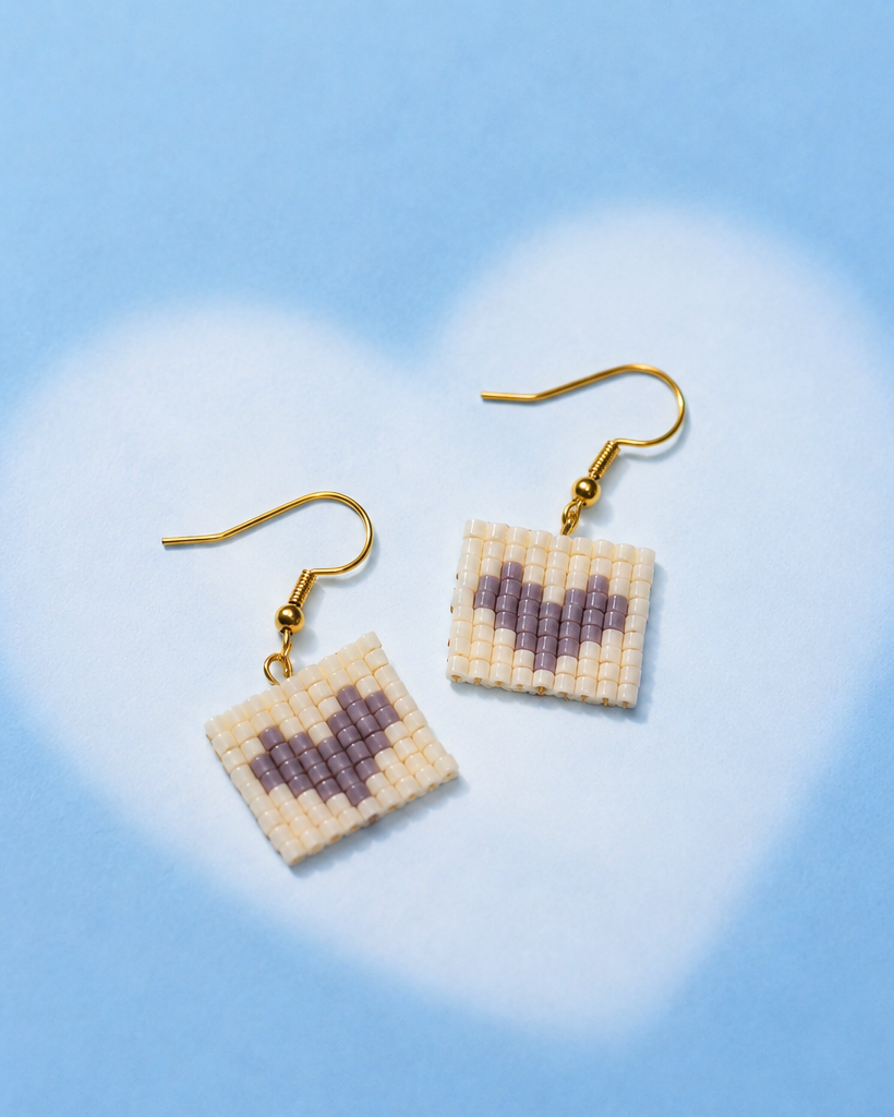Pop Heart Earrings- Lilac