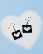 Pop Heart Earrings- Midnight