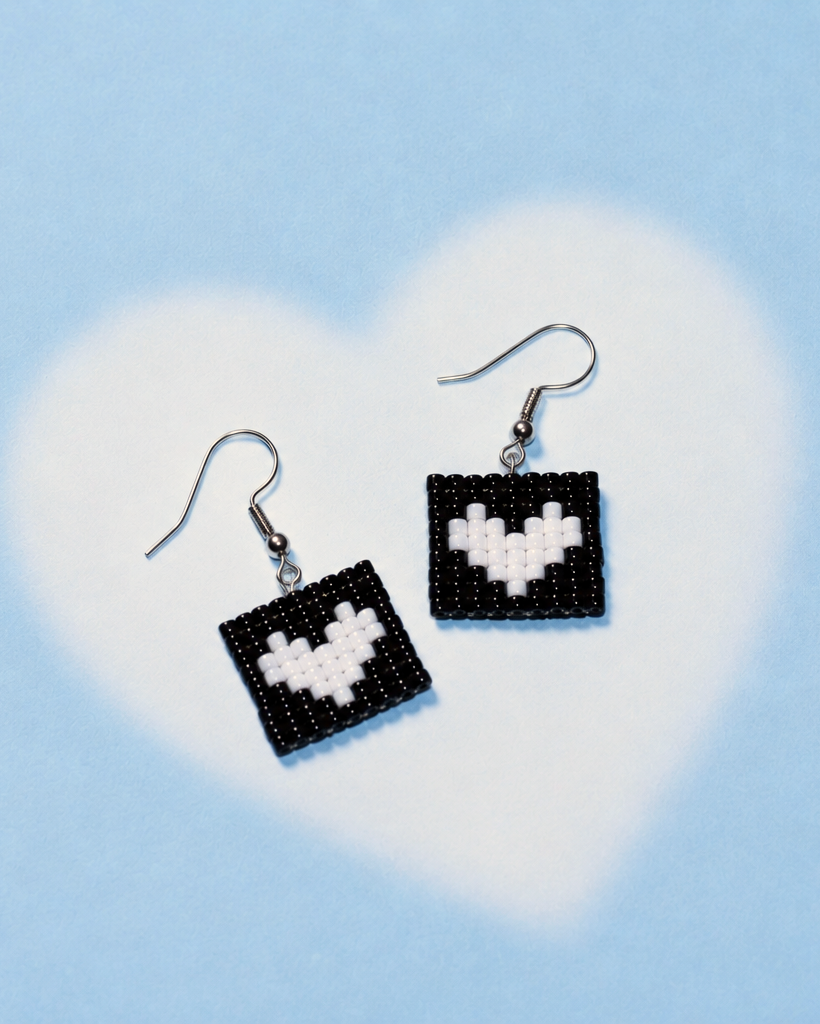 Pop Heart Earrings- Midnight
