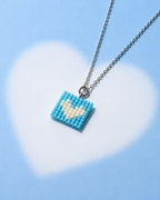 Pop Heart Necklace- Aqua